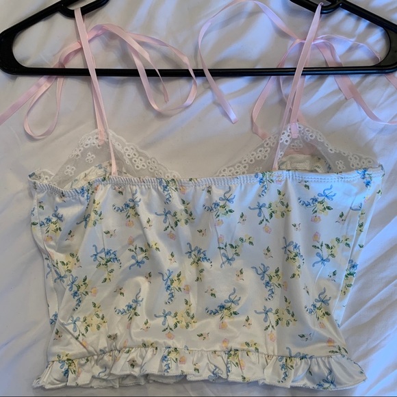 Buister top floral lingerie crop shirt - Picture 6 of 8